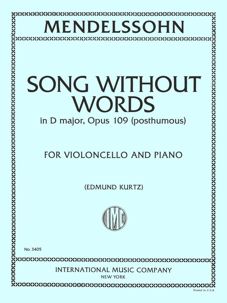 Canto Senza Parole Re Op. 109 (Kurtz)